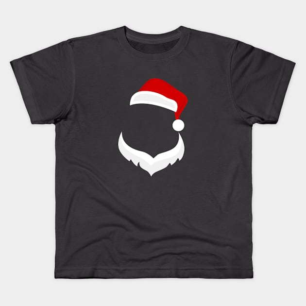 santa hat and beard Kids T-Shirt by littlefrog